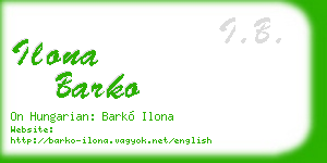 ilona barko business card